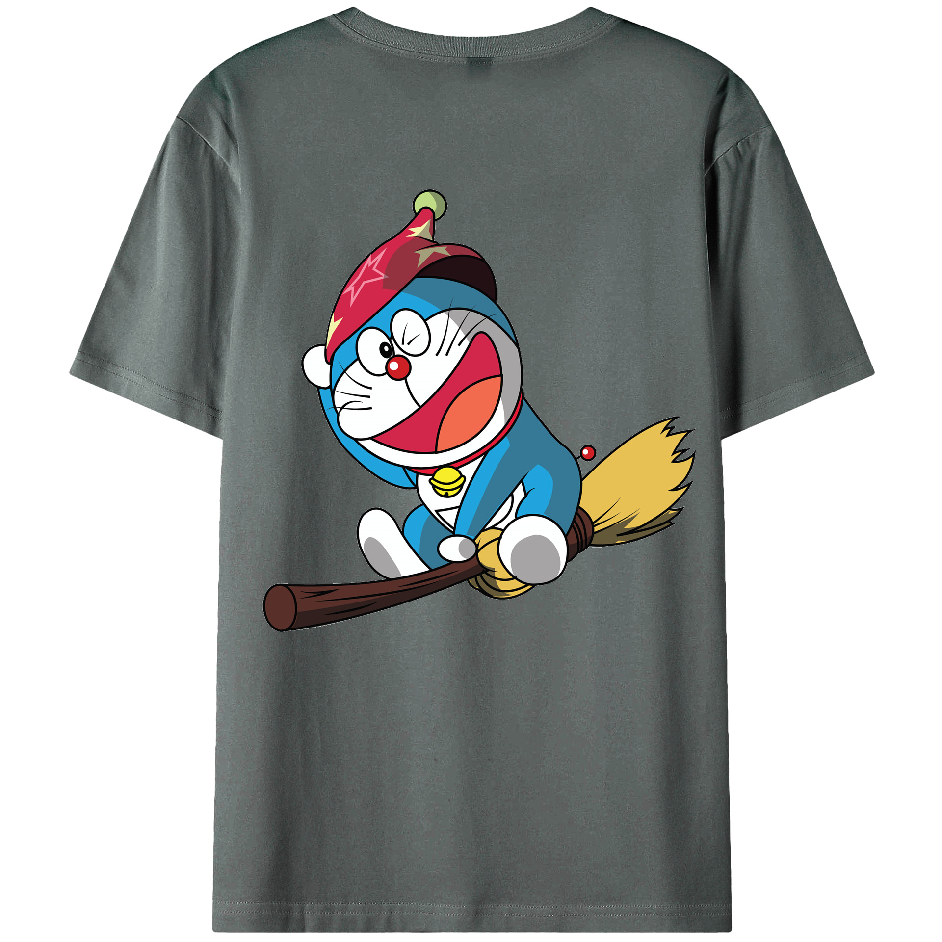 （画像用） ドラえもん Doraemon 綿100％ メンズ半袖Tシャツ（バックプリント） 通気性